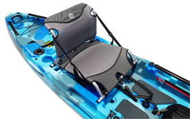 adjustable seat on the Feelfree Moken 12.5 v2 Angler in Ocean Camo 