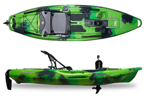 The Moken 10 PDL Angler Kayak in Green Flash