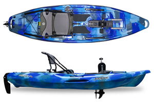 The Moken 10 PDL Angler Kayak in Ocean Camo
