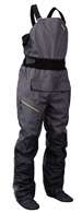 Waterproof relief zipper on the NRS Sidewinder Bib Pants