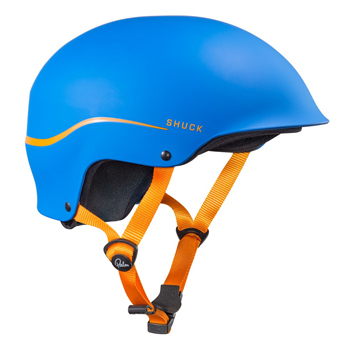 Blue half cut palm shuck kayak helmet