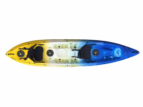 viking 2 plus 1 sit on top tandem kayak in daybreak colour
