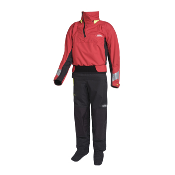 yak strata dry suit in red