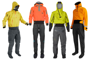 peak, nrs, typhoon and palm sea kayaking drysuits