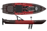 The Vibe Makana 100 X-Drive Fishing kayak shown in the Tsunami Red colour