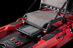 The storage area under the Summit Seat on the Vibe Shearwater 125 X-Drive pedal kayak