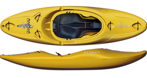 A Dagger Mamba Club Spec Kayak shown in the Saffron colour