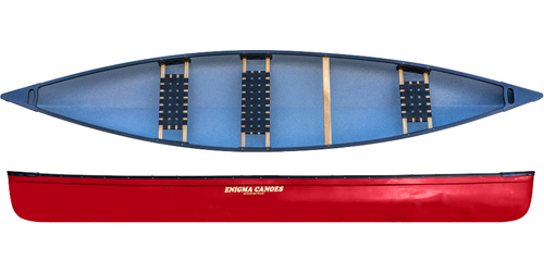 Enigma Canoes Journey 164 with 3 seats in the red colour