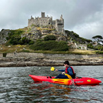 paddling the Nomad Sport on the coast of Cornwall