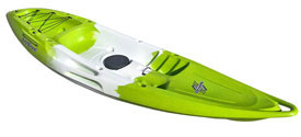 feelfree nomad sport with built in wheel in lime/white/lime colour