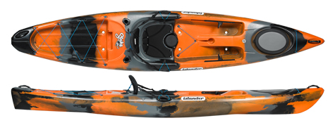 Strike Angler sit on top fishing kayak in lava colour from islander kayaks