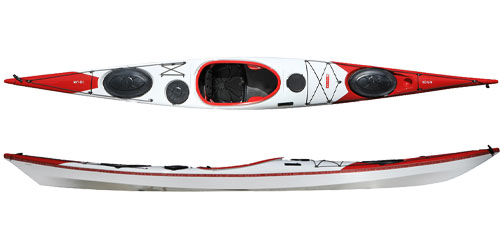 norse idun in red and white composite sea kayak