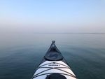 The Norse Idun sea kayak bow profile on the water