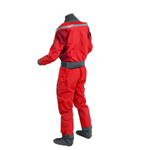 rear viewof Palm Atom DrySuit from Palm Equipment in Flame Chilli Red Colour