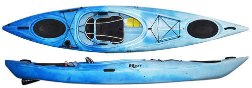 Riot Enduro 12 with drop down skeg for kayak touring
