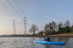 The Riot Enduro 13 kayak being paddled by Bradley (Staff member)