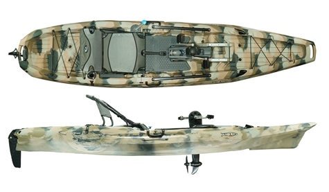 seastream angler 120 pd affordable Fishing Pedal Drive Sit On Top Kayak in terra camo