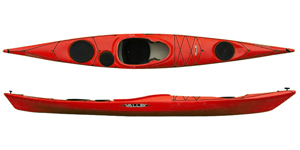 The Valley Gemini SP Sea Kayak shown in the Red colour