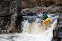 wavesport phoenix boofing a waterfall white water kayaking