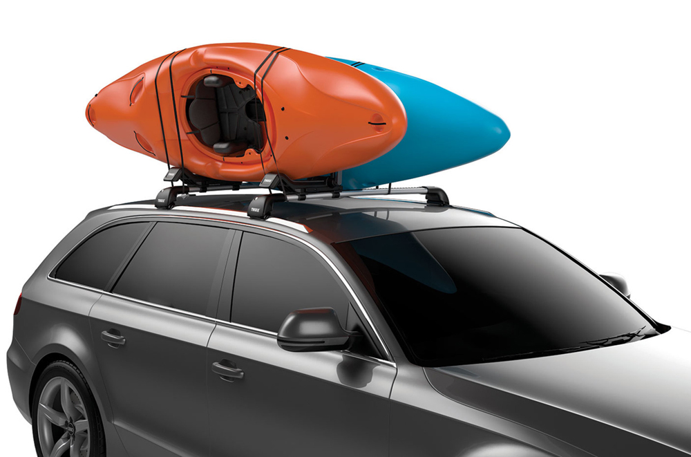 Kayak roof racks and straps