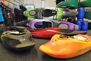 White Water Kayaks at Southampton Canoes, Totton, Hampshire