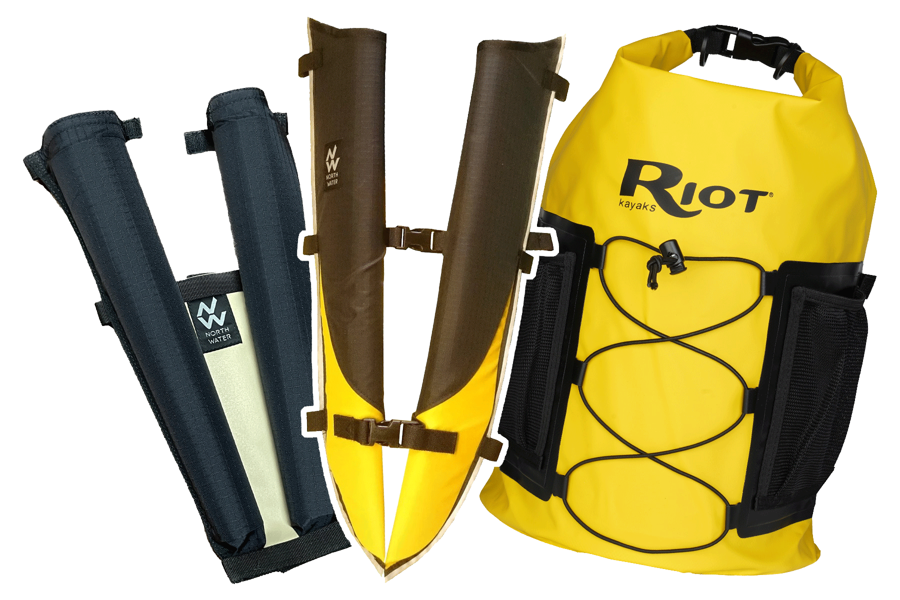 Sea kayak deck bags and storage