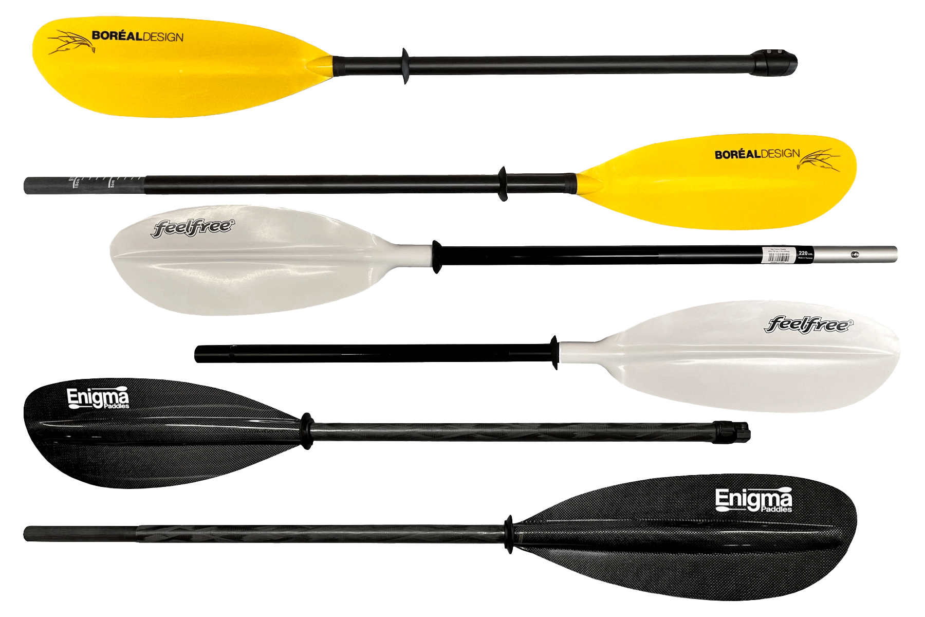 Spare paddles for sea kayaking
