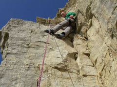 Darren of Southampton Canoes rock climbing