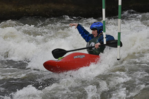 Bradley from Southampton Canoes kayaking at Nottingham