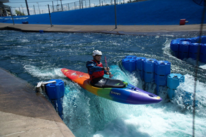 Connor from Southampton Canoes kayaking at CIWWC