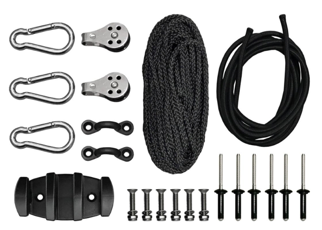 Universal Kayak Anchor Trolley Kit With Dual Fitment Options and Instructions