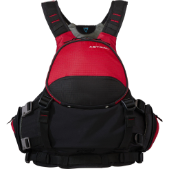 The Astral Blue Jacket in the Cherry Red colour