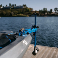 A K-1 Bixpy Motor fitted to the Power-Pole Adaptor on a fishing kayak
