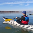 Paddling with the low-angle Boreal Tour kayak paddle 