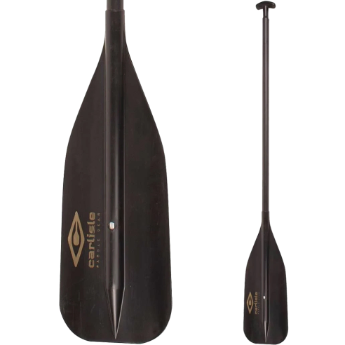 Black canoe paddle with alloy shaft