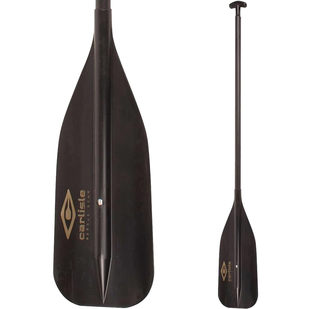 Black canoe paddle with alloy shaft
