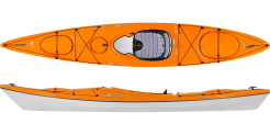 The Delta Kayaks 12s in the Sunset Orange colour