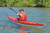Paddling on lakes and rivers in the Delta 15 S kayak