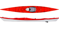 The Delta Kayaks 15s in the Cherry Red colour
