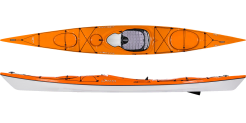 The Delta Kayaks 15s in the Sunset Orange colour
