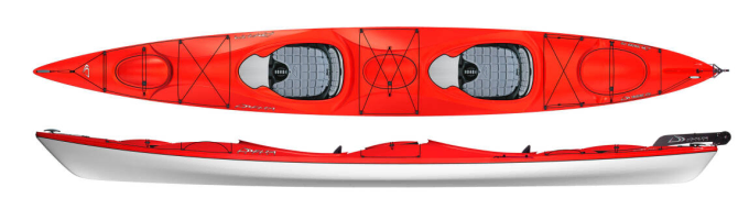 Delta Kayaks Traverse 17.5T with Rudder A Lightweight Tandem Touring Kayak