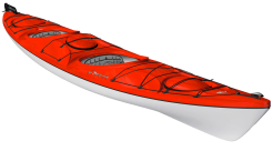 Delta Traverse 17.5T With Rudder Tandem 2 Person Touring Kayak Cherry Red 