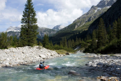 White water paddling on the Wavesport Diesel