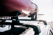 Kayak straped down on to the Thule DockGlide 896