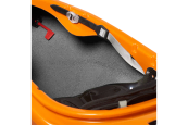 The supportive thigh braces on the Design Kayaks Awesome sea kayak