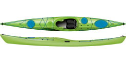 The Design Kayaks Awesome Sea Kayak shown in the Lime colour