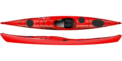 The Design Kayaks Awesome Sea Kayak shown in the Red colour