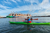 Paddling the Design Kayaks Endless sea kayak in calm, sheltered waters