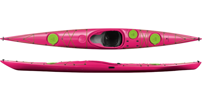 The Design Kayaks Unplugged Sea Kayak shown in the Pink colour