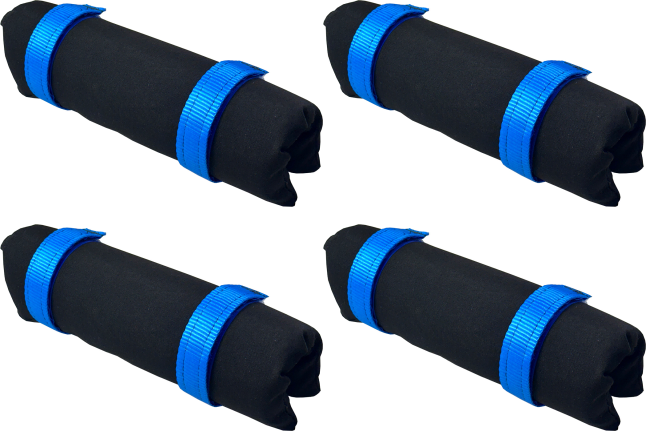 4 pack of short bar wraps for transporting watercraft